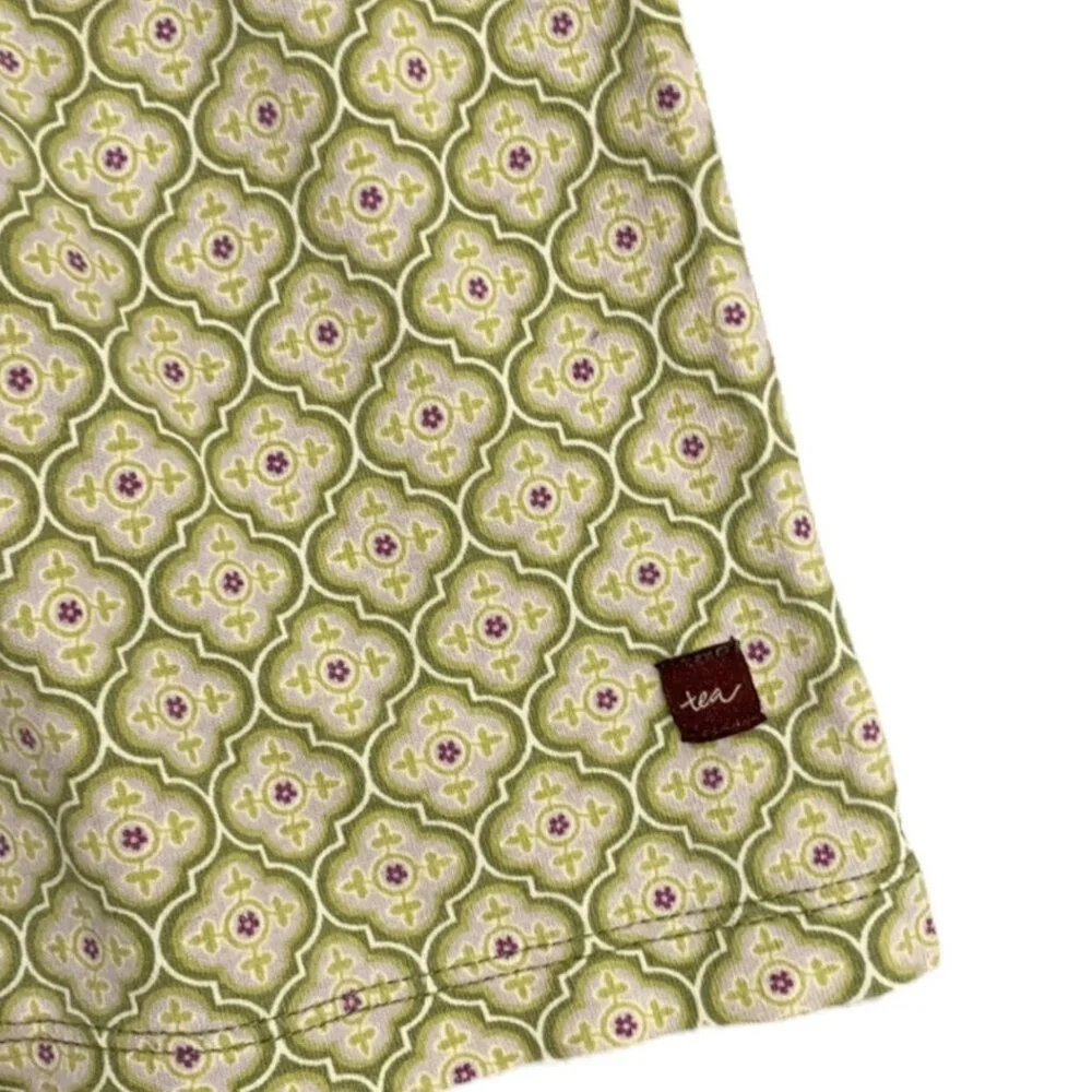 Tea Collection Sz 5 Green Rosa Tile Banded Dress
